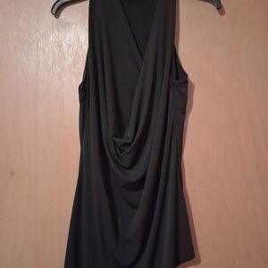 Elegant Black Draped Women's Top